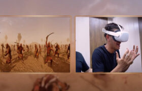 استقبال زائران از فعالیت واقعیت مجازی واقعه عاشورا «VR» در ایستگاه فرهنگی زائر